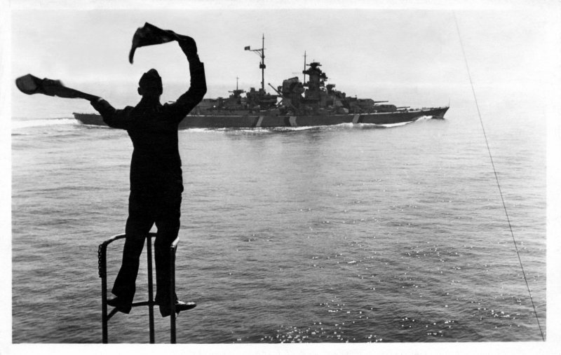 Battleship Bismarck at sea