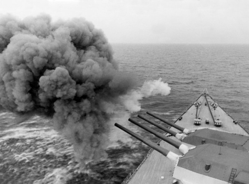 Battleship Tirpitz in a Norwegian fjord