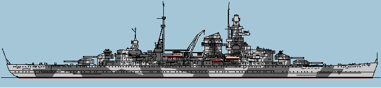 Profile drawing of Admiral Hipper